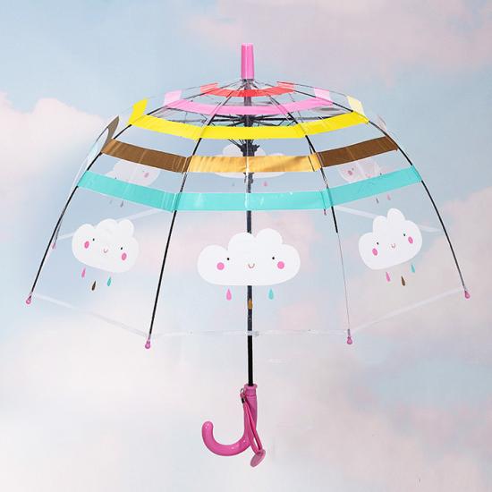 guarda-chuva infantil transparente com cabo longo