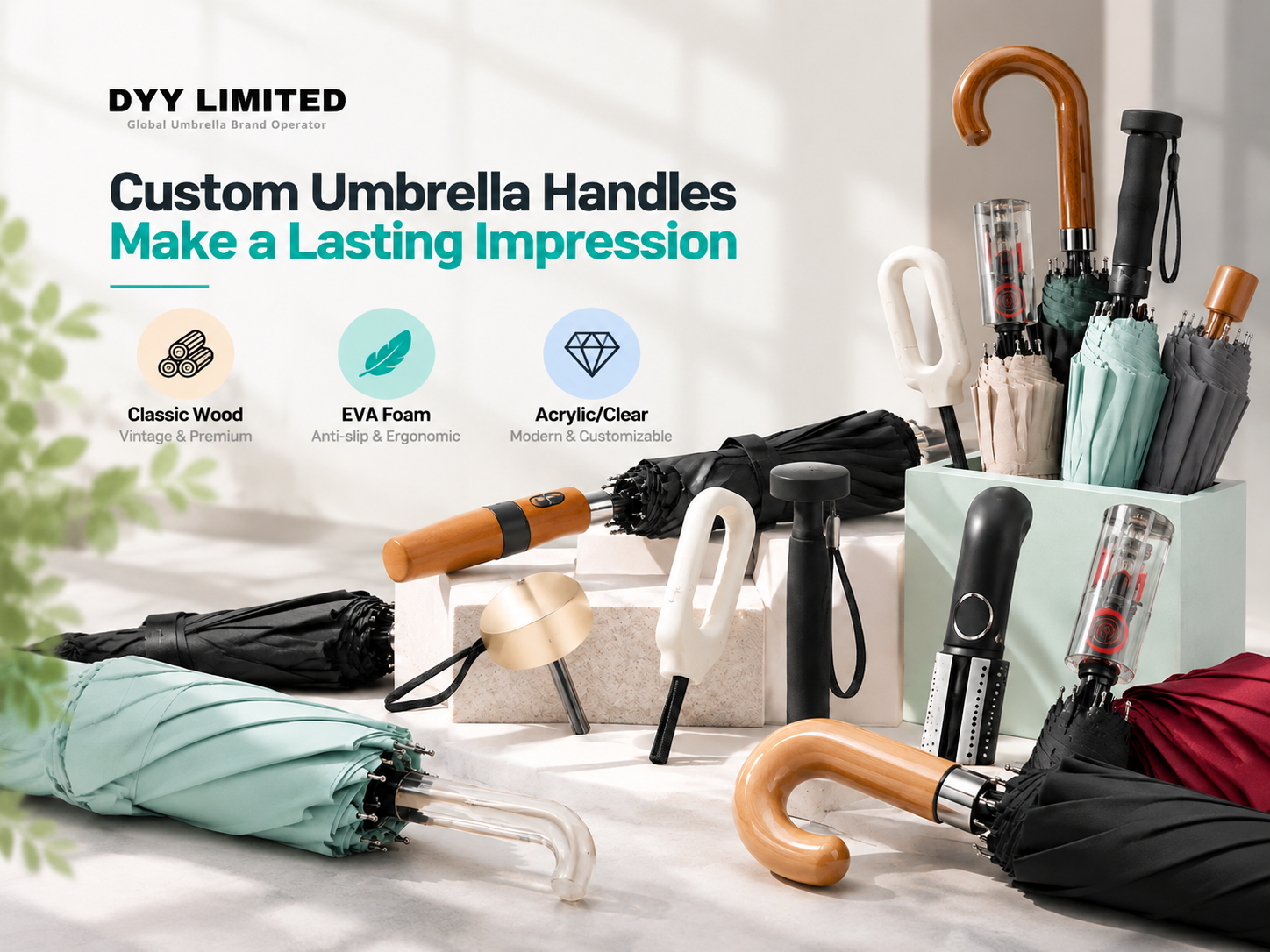 Umbrella Handle Material Guide: How to Choose the Best Handle for Your Brand Umbrella Handle Material Guide: How to Choose the Best Handle for Your Brand