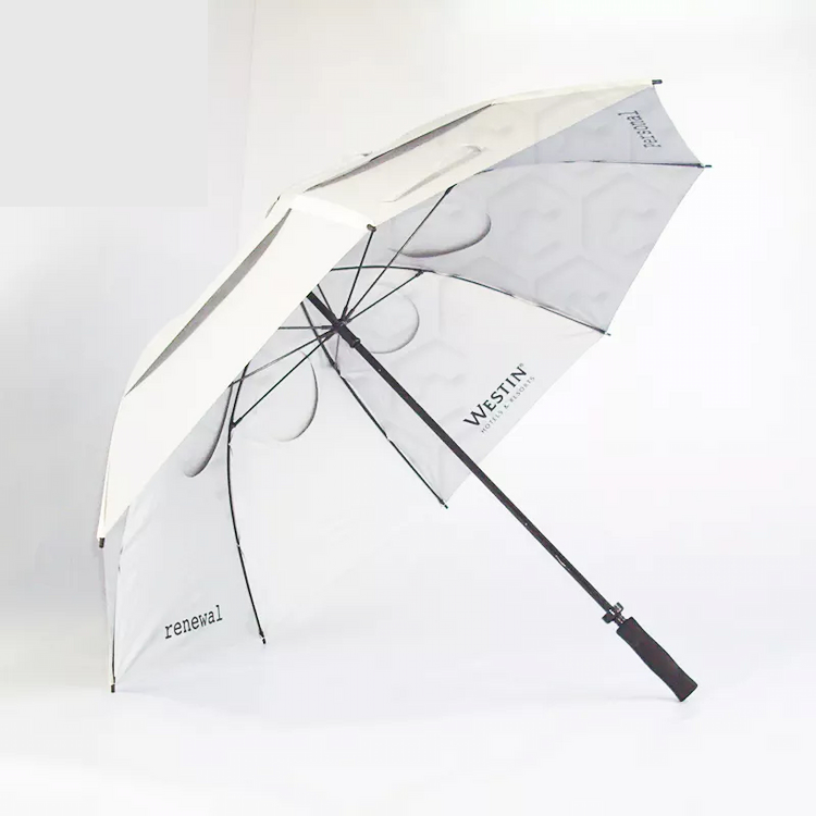 Guarda-chuva de golfe com padrão personalizado promocional alça reta abertura automática
